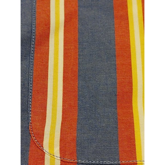 Ralph Lauren Golf Tilden Mens Shirt M Cotton Striped Short Sleeve Button Up Blue - Picture 4 of 6